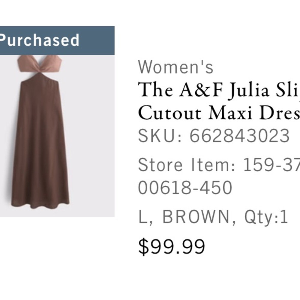 Abercrombie & Fitch Julia Brown Cutout Maxi Dress